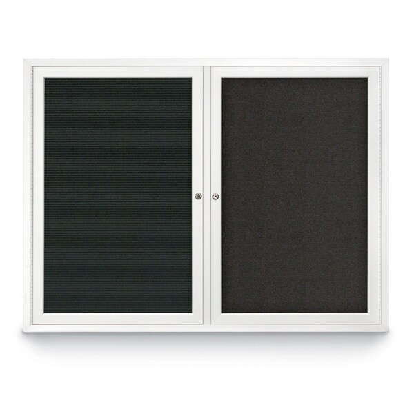 United Visual Products Corkboard, Cobalt/Black, 48" x 36" UV404-BLACK-COBACC - main